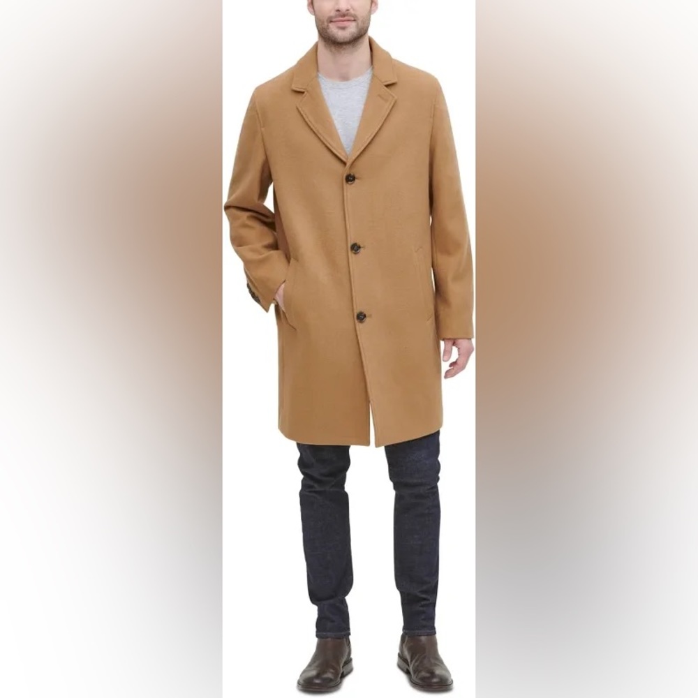 Cole Haan Button-Up Overcoat Tan Jacket
